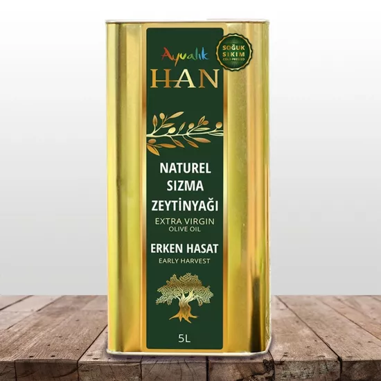 Erken Hasat Soğuk Sıkım Natürel Sızma Zeytinyağı 5 L | Ayvalık Han