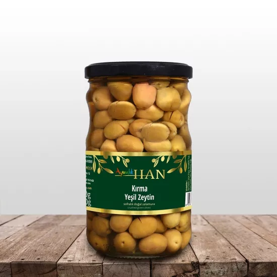 AYVALIKHAN Yeşil Kırma Zeytin 500 g cam
